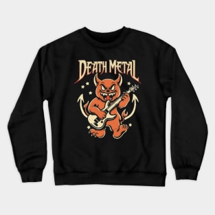 Death Metal Satanic Baphomet Cat playing guitar Crewneck Sweatshirt